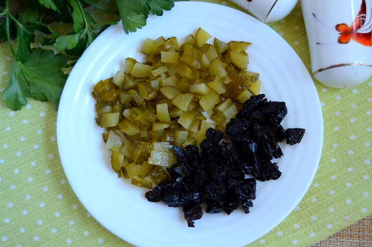 Salad "Prague" on the festive table - very tasty and elegant