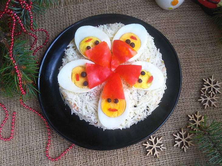 Salad "Santa Claus" - a festive recipe from available products