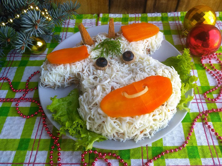 New Year's salad "Bull" - bright and festive