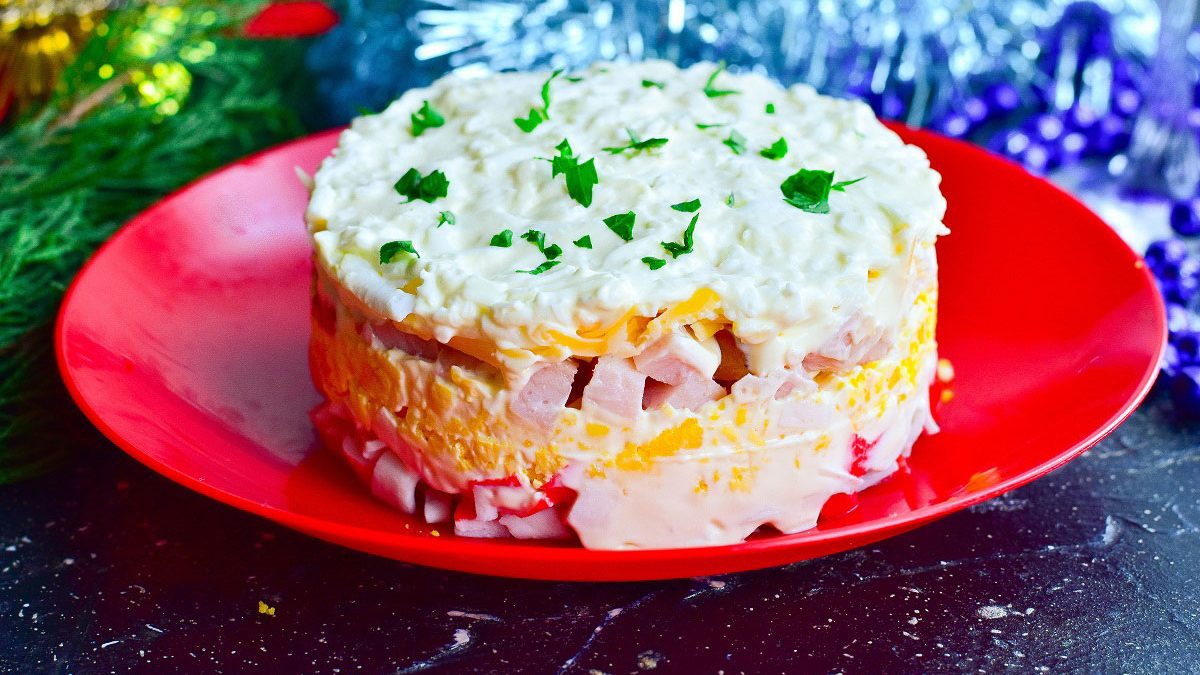 Salad “Snow Queen” – it delights guests