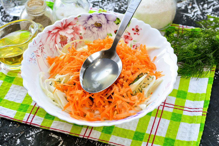 Salad "Vitamin" from cabbage and carrots - healthy, tasty and budget
