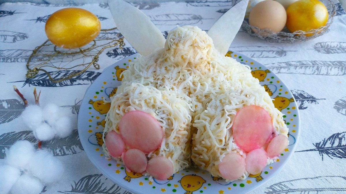 Salad “Easter Bunny” – will delight adults and children at the festive table