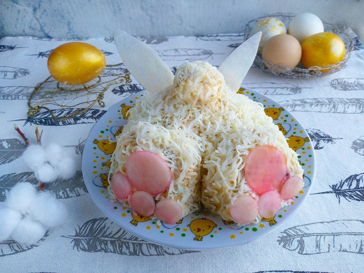 Salad "Easter Bunny" - will delight adults and children at the festive table