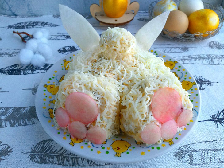 Salad "Easter Bunny" - will delight adults and children at the festive table