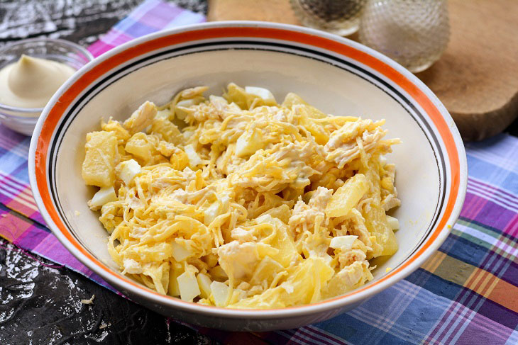 Salad "Hawaiian" with chicken and pineapple - this recipe is sure to come in handy