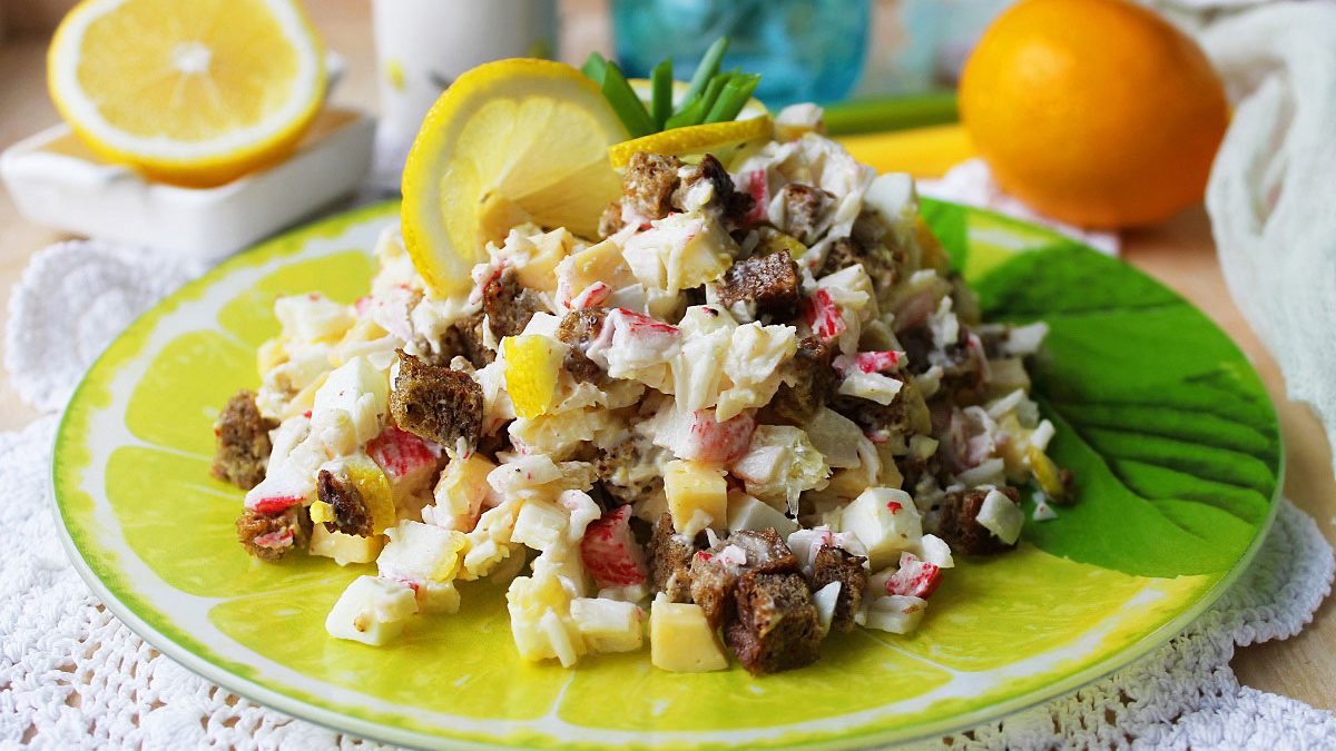Khrustik salad with crab sticks – light and tasty