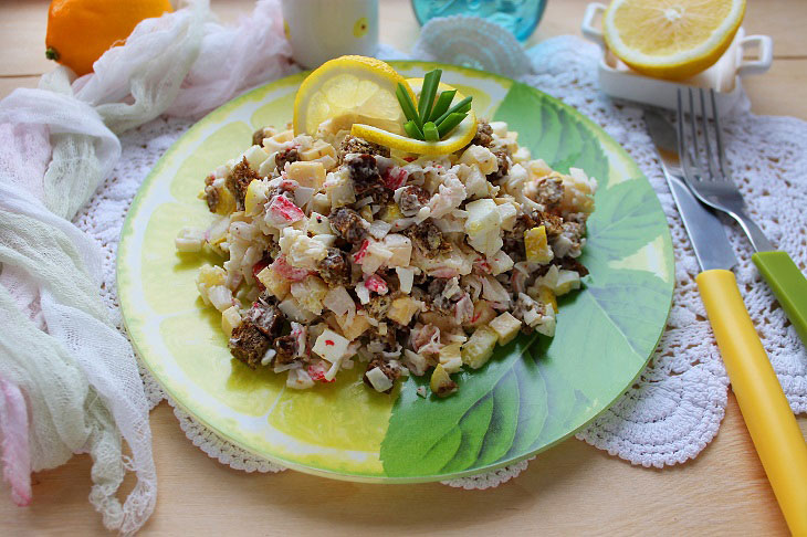 Khrustik salad with crab sticks - light and tasty