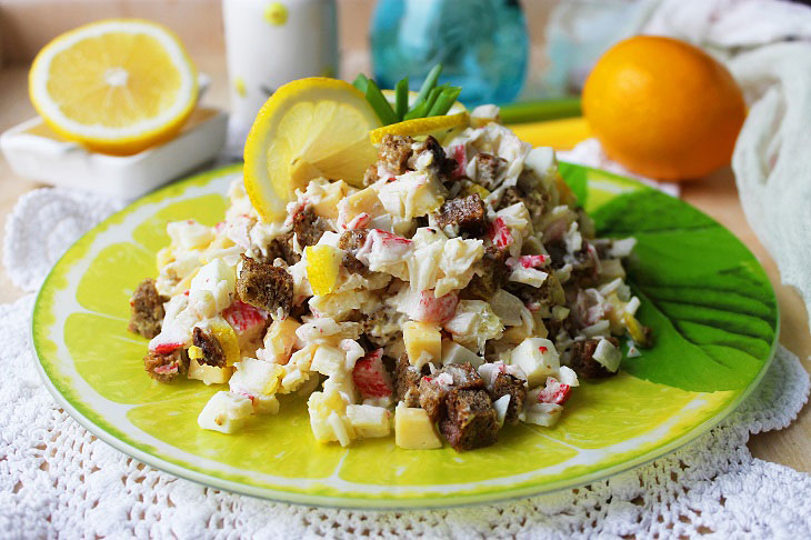 Khrustik salad with crab sticks - light and tasty