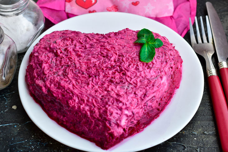 Salad "Heart" on February 14 - festive, bright and very tasty