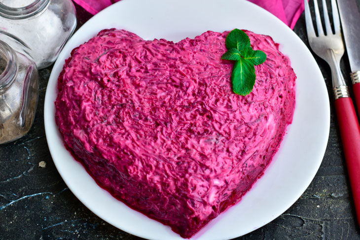 Salad "Heart" on February 14 - festive, bright and very tasty