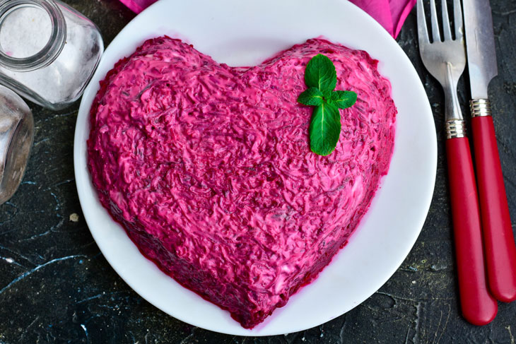 Salad "Heart" on February 14 - festive, bright and very tasty