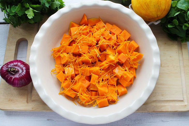 Salad "Orange mood" - bright color and taste