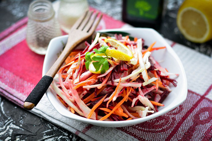 Salad "Brush" with cabbage and beets - it will become your favorite diet dish