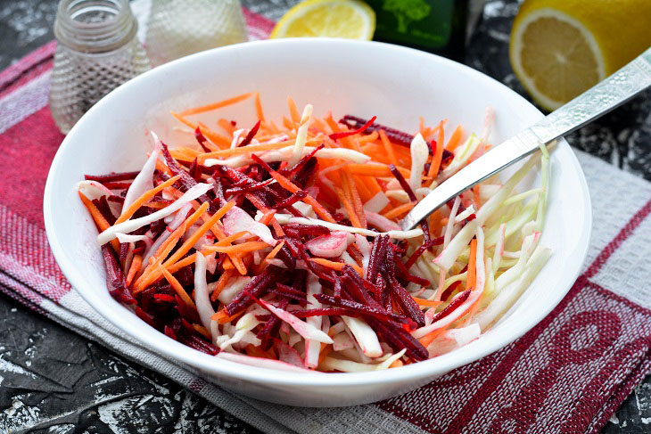 Salad "Brush" with cabbage and beets - it will become your favorite diet dish