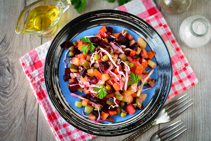 Vinaigrette with fresh cabbage - a simple recipe for your favorite salad