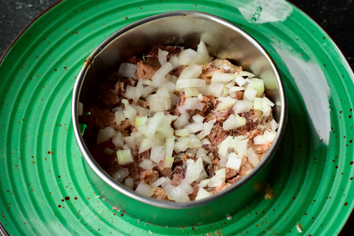 Salad "Mimosa" with rice - unusual and very beautiful