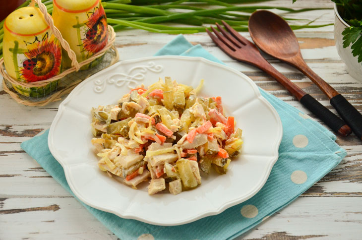 Salad "Obzhorka" with chicken - tasty and affordable