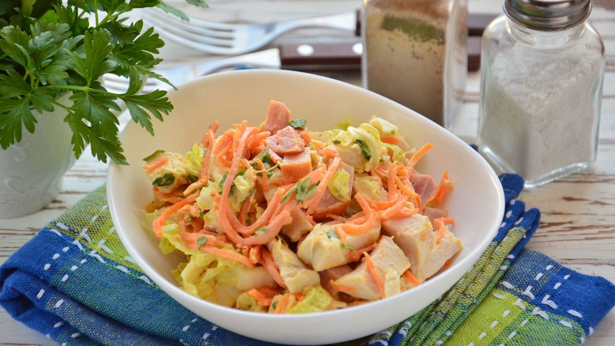 Salad “Anastasia” with chicken and ham – a real find for any table