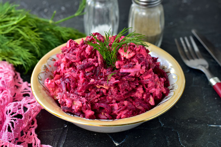 Beet salad "Mystery" - you can easily fall in love with it