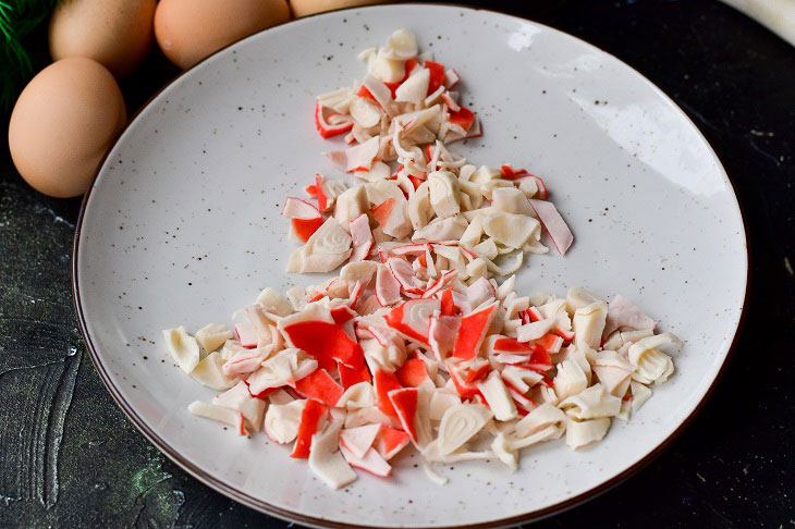 Salad "Herringbone" with crab sticks - it will amaze all the guests at the table