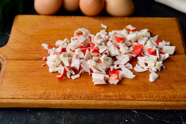 Salad "Herringbone" with crab sticks - it will amaze all the guests at the table