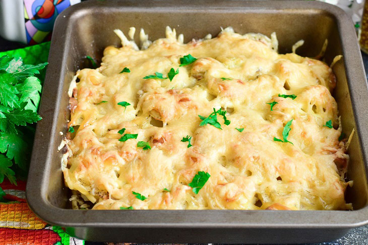 Chicken and cheese gratin - a great dish for dinner or a festive table