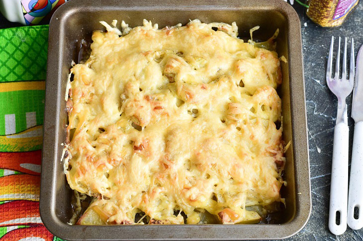 Chicken and cheese gratin - a great dish for dinner or a festive table