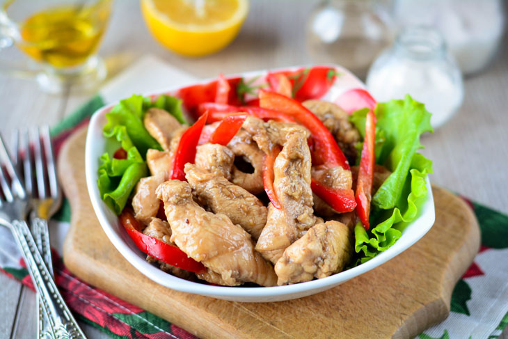 Chinese chicken in sweet and sour sauce - unusual, fragrant and tasty