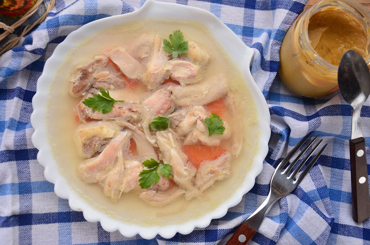 Jellied chicken - a great dish for a festive table