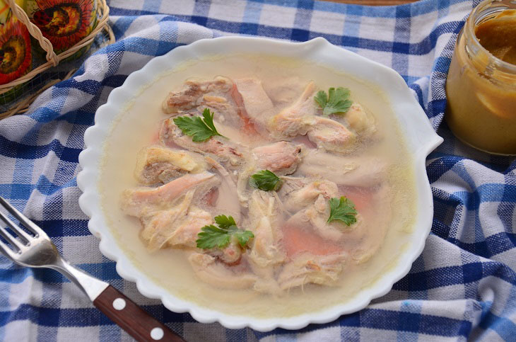 Jellied chicken - a great dish for a festive table