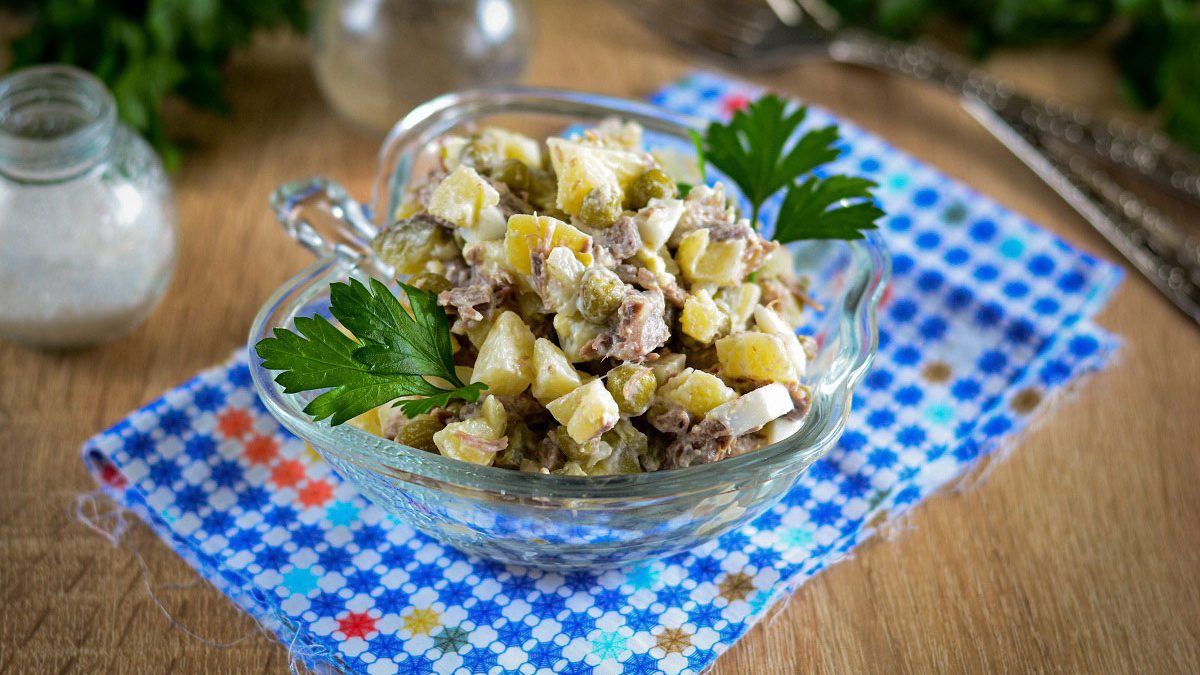 Salad “Olivier” with beef – a truly festive recipe