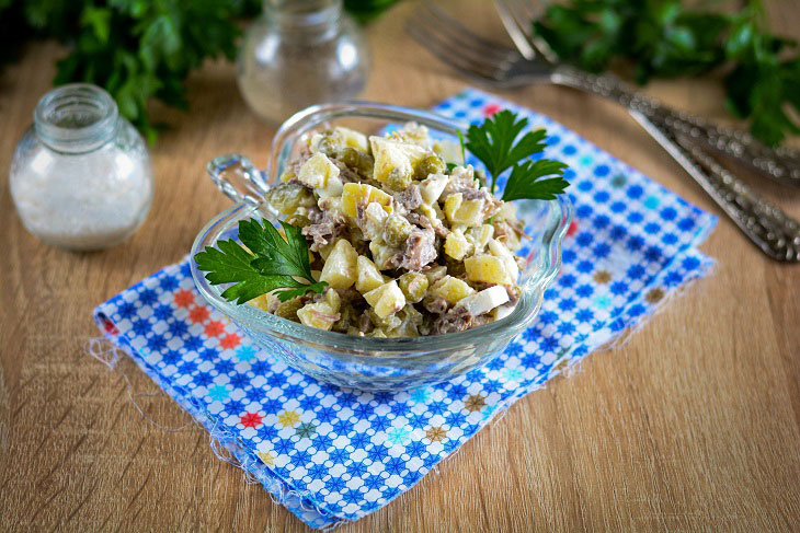 Salad "Olivier" with beef - a truly festive recipe