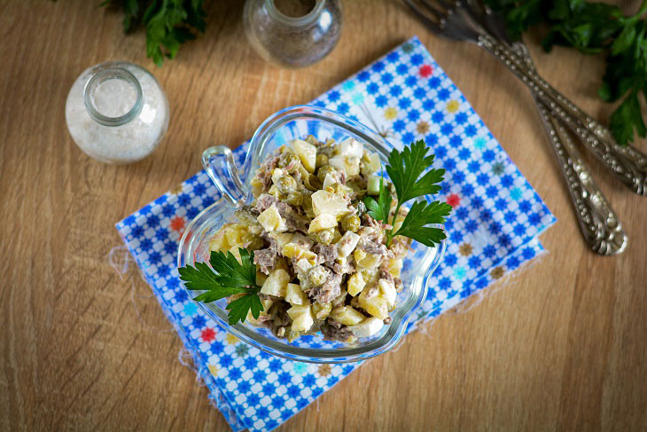 Salad "Olivier" with beef - a truly festive recipe