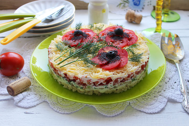 Salad "Red poppies" - surprisingly beautiful and very tasty