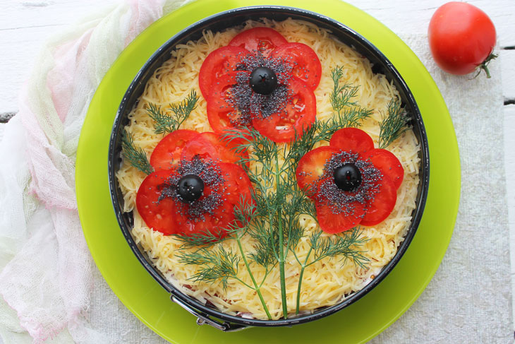 Salad "Red poppies" - surprisingly beautiful and very tasty