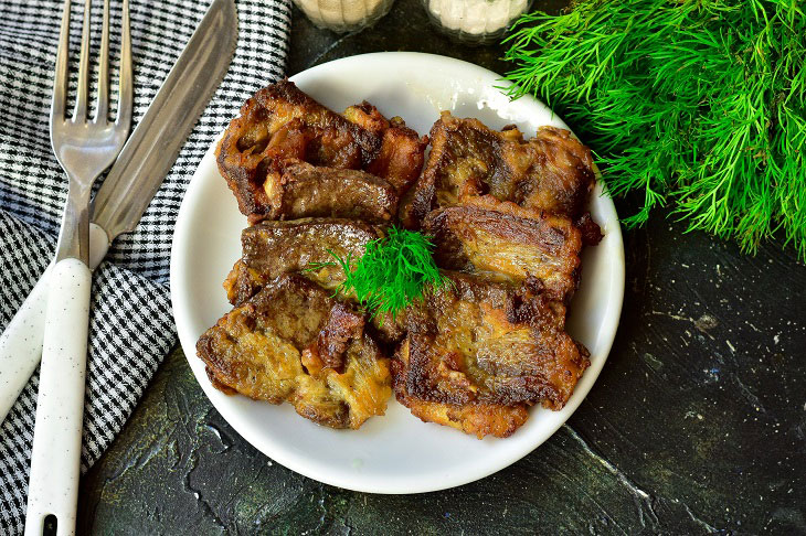 Beef liver in starch - without bitterness, soft and juicy