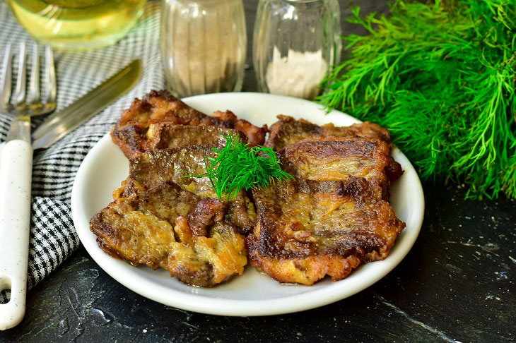 Beef liver in starch - without bitterness, soft and juicy