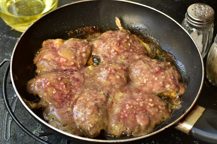 Beef liver in starch - without bitterness, soft and juicy
