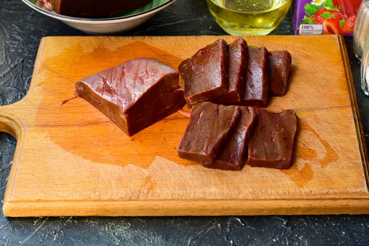 Beef liver in starch - without bitterness, soft and juicy