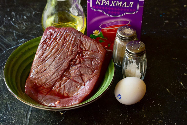 Beef liver in starch - without bitterness, soft and juicy