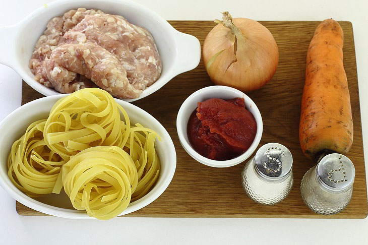 Nests of pasta with minced meat - a simple recipe that will be appreciated by all home