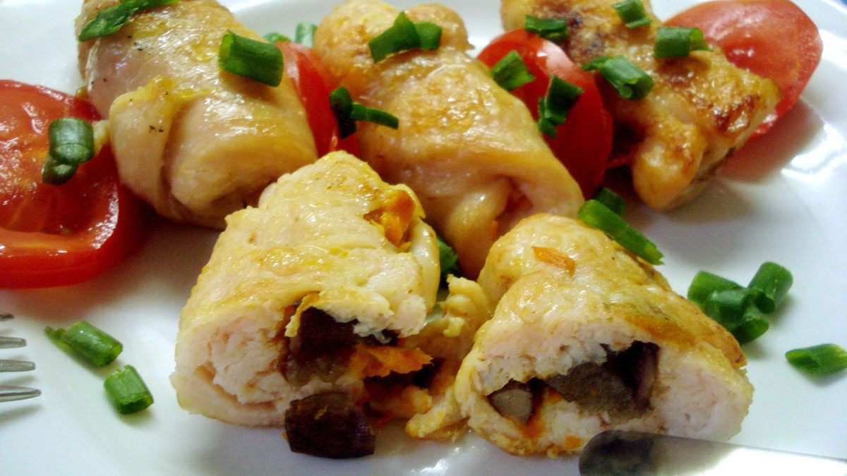 Meat fingers with mushroom filling – literally dissolve in your mouth