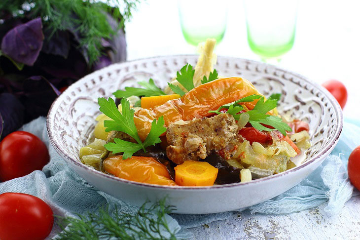 Basma in Uzbek in a cauldron (on the stove) - a hearty and tasty dish