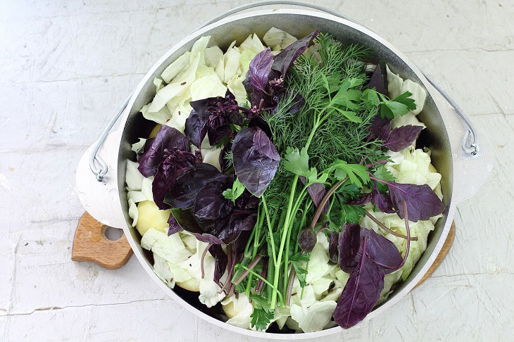 Basma in Uzbek in a cauldron (on the stove) - a hearty and tasty dish