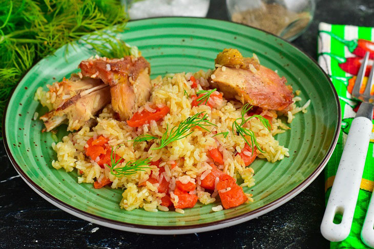 Pilaf in the sleeve in the oven - crumbly, beautiful and very tasty