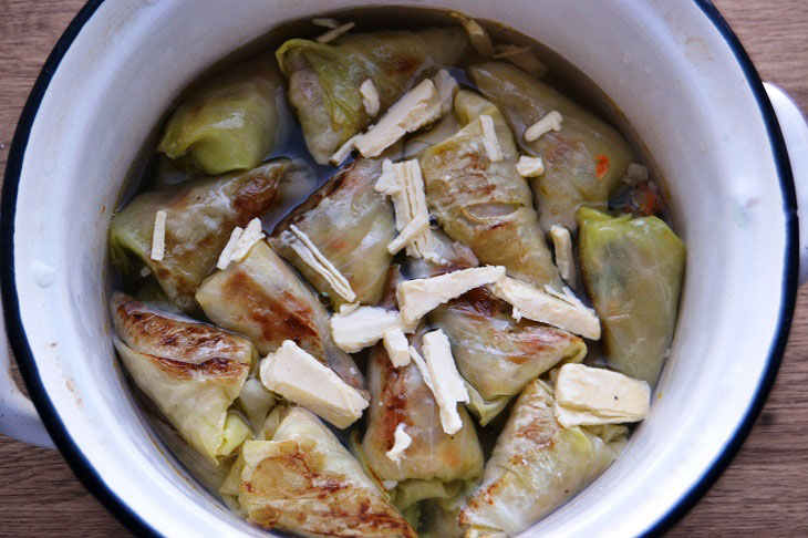 Cabbage rolls with mushrooms in Transcarpathian style - very tender and tasty