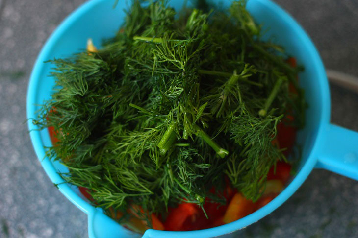 Tomato sauce from tomatoes and sweet peppers - freezing for the winter