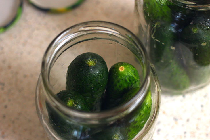 Cucumbers in tomato sauce for the winter - a step by step recipe with a photo