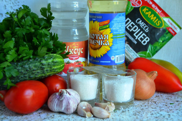 Layered salad of summer vegetables for the winter - an amazing preparation in taste and beauty