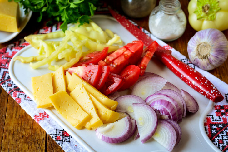 Eggplant Fan with Tomatoes and Cheese